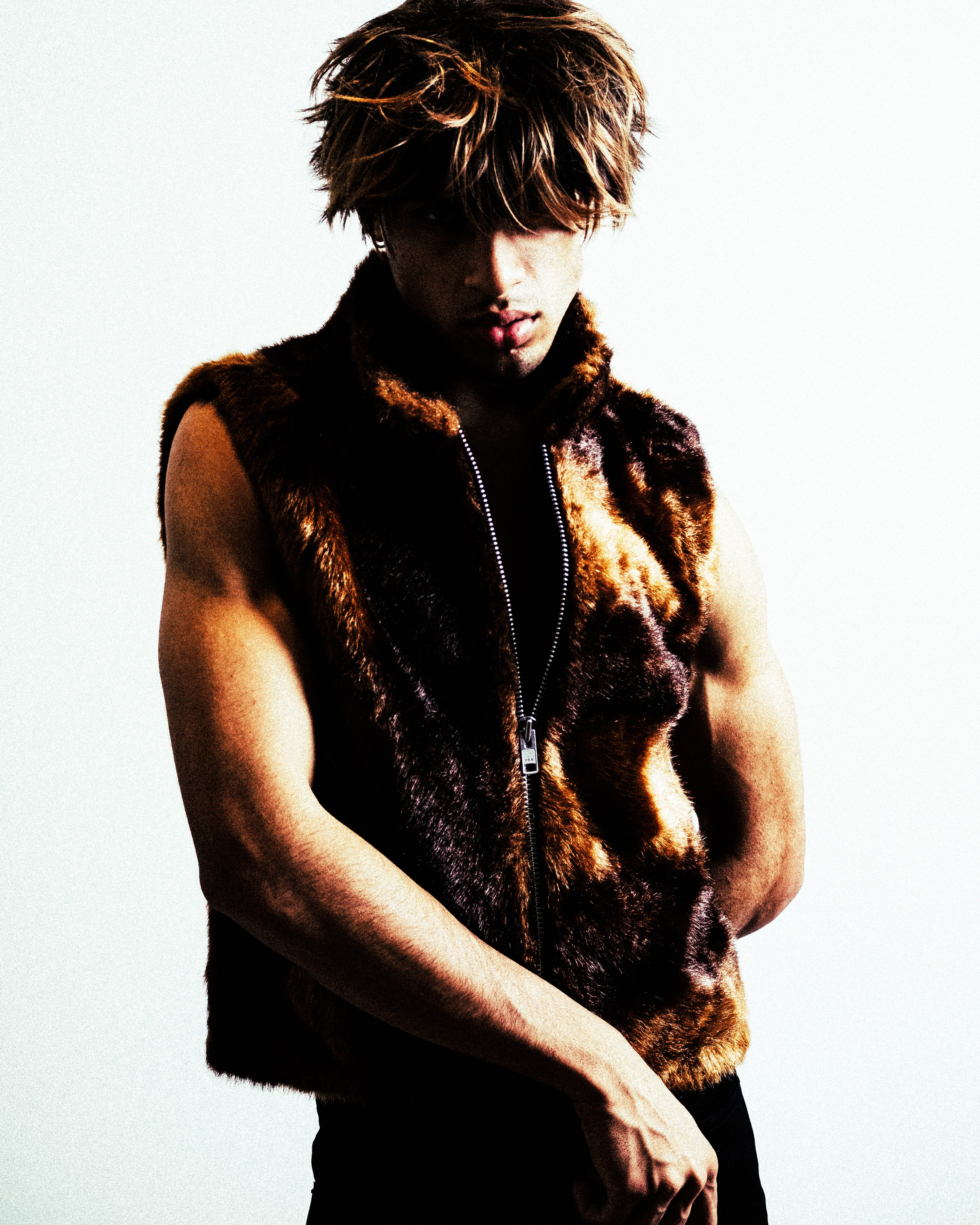 A-SYMMETRICAL FUR GILET